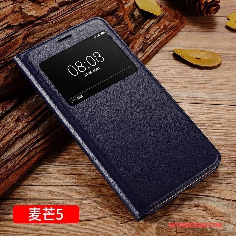 Hoesje Huawei G9 Plus Leer Anti-fall Goud, Hoes Huawei G9 Plus Folio Telefoon