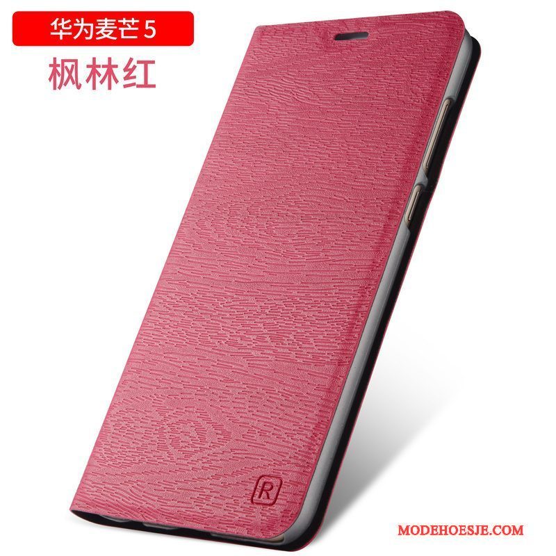 Hoesje Huawei G9 Plus Leer Anti-fall Groen, Hoes Huawei G9 Plus Folio Telefoon