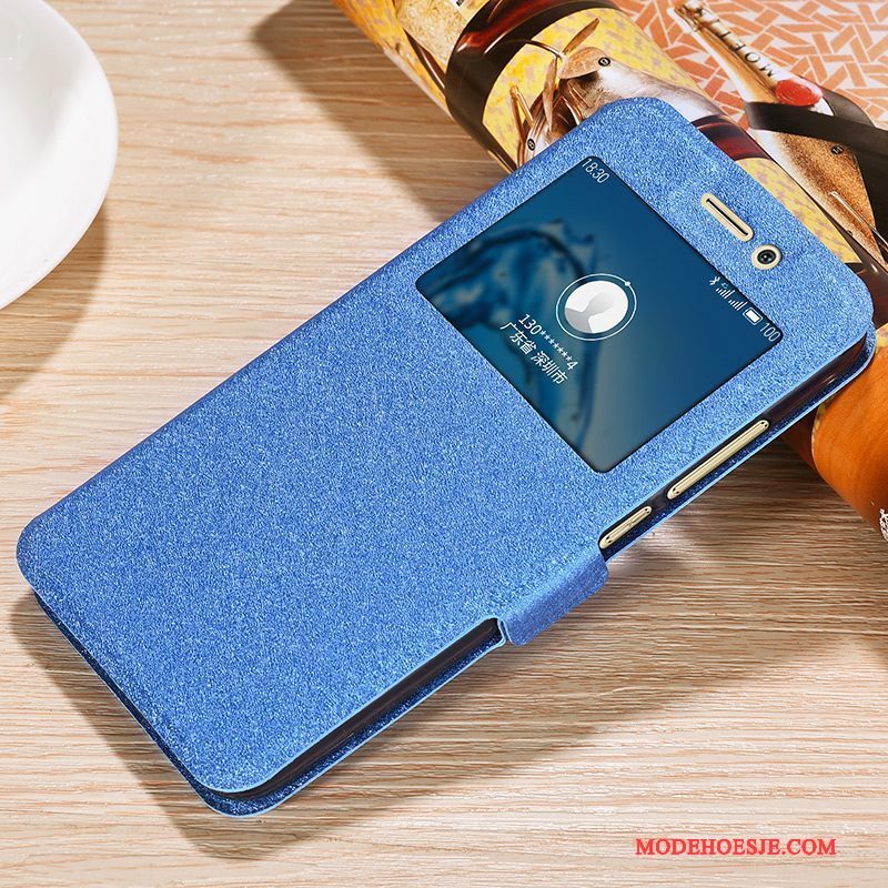 Hoesje Huawei G9 Plus Leer Eenvoudige Goud, Hoes Huawei G9 Plus Bescherming Klittenband