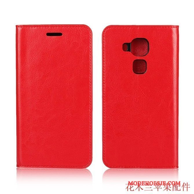 Hoesje Huawei G9 Plus Leer Roodtelefoon, Hoes Huawei G9 Plus Folio Anti-fall