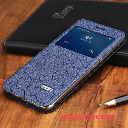 Hoesje Huawei G9 Plus Leer Telefoon Anti-fall, Hoes Huawei G9 Plus Siliconen Donkerblauw Trend
