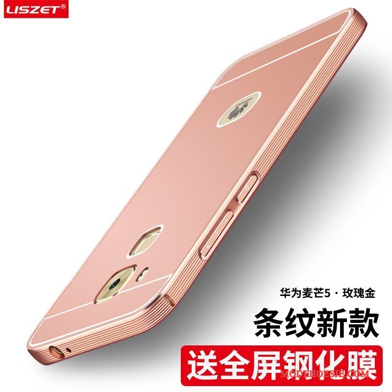 Hoesje Huawei G9 Plus Metaal Goudtelefoon, Hoes Huawei G9 Plus Nieuw Achterklep