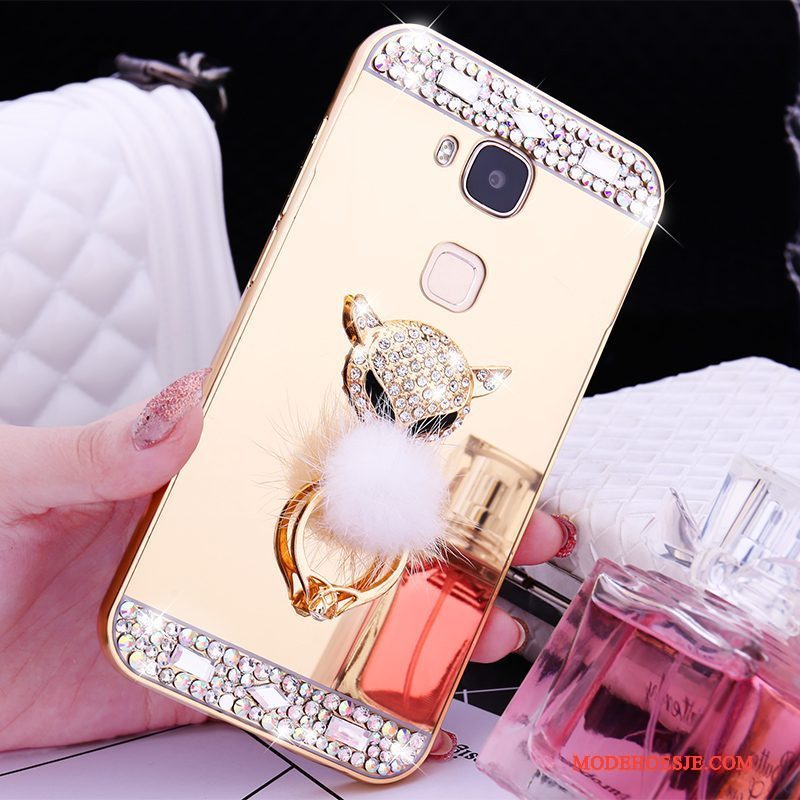 Hoesje Huawei G9 Plus Metaal Rose Goud Omlijsting, Hoes Huawei G9 Plus