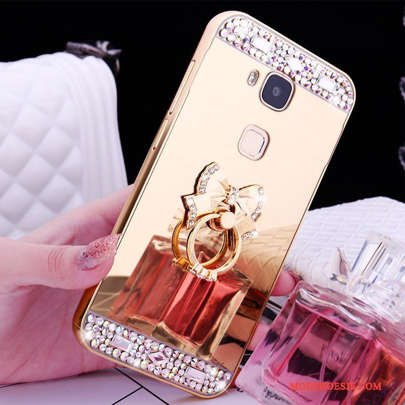 Hoesje Huawei G9 Plus Metaal Rose Goud Omlijsting, Hoes Huawei G9 Plus