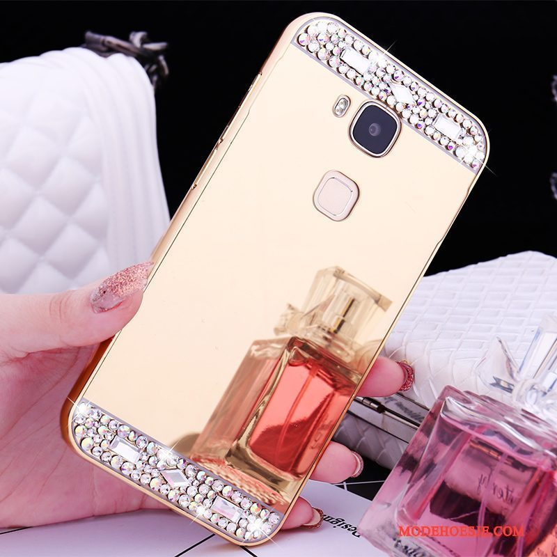 Hoesje Huawei G9 Plus Metaal Rose Goud Omlijsting, Hoes Huawei G9 Plus