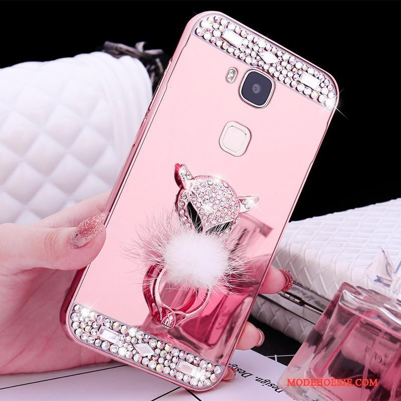 Hoesje Huawei G9 Plus Metaal Rose Goud Omlijsting, Hoes Huawei G9 Plus