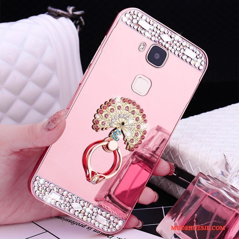 Hoesje Huawei G9 Plus Metaal Rose Goud Omlijsting, Hoes Huawei G9 Plus