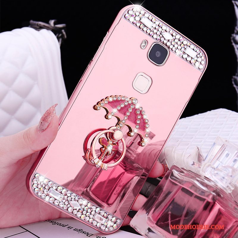 Hoesje Huawei G9 Plus Metaal Rose Goud Omlijsting, Hoes Huawei G9 Plus