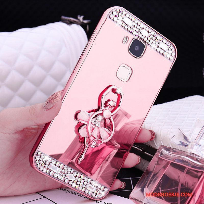 Hoesje Huawei G9 Plus Metaal Rose Goud Omlijsting, Hoes Huawei G9 Plus