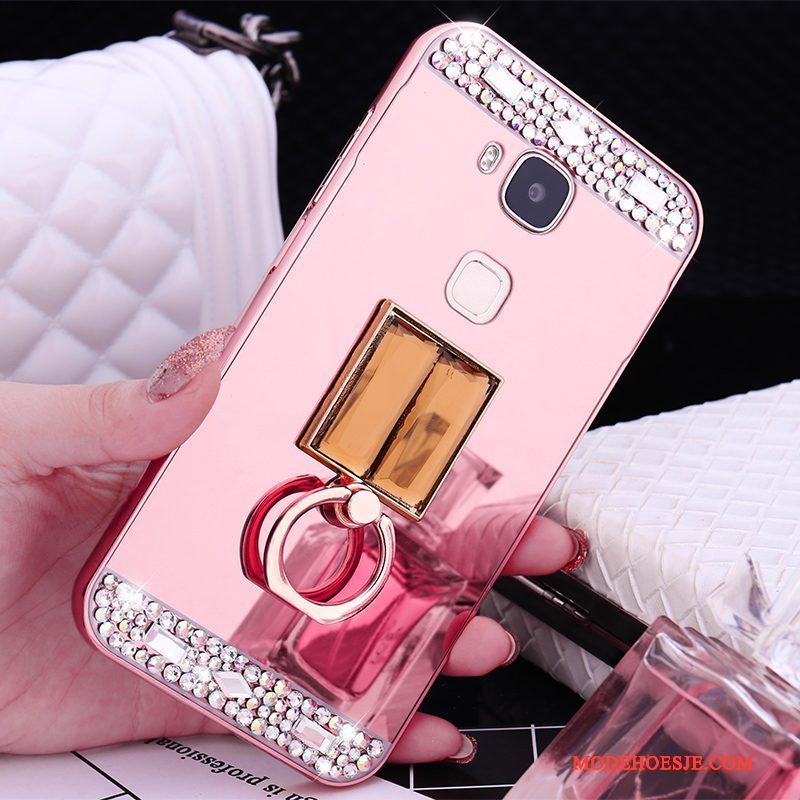 Hoesje Huawei G9 Plus Metaal Rose Goud Omlijsting, Hoes Huawei G9 Plus