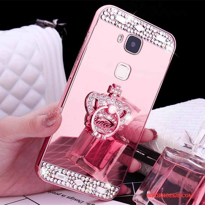 Hoesje Huawei G9 Plus Metaal Rose Goud Omlijsting, Hoes Huawei G9 Plus