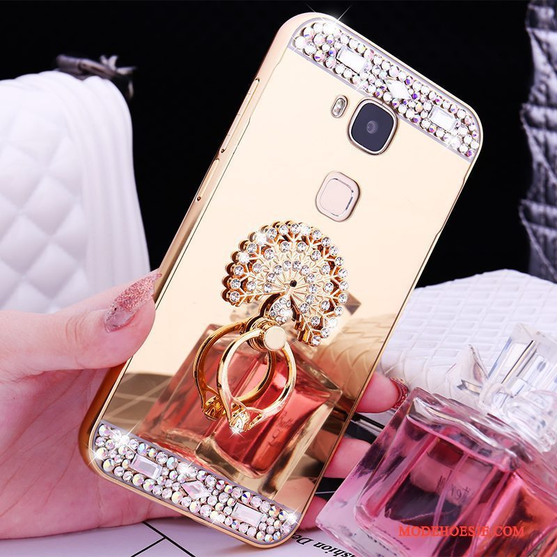 Hoesje Huawei G9 Plus Metaal Rose Goud Omlijsting, Hoes Huawei G9 Plus