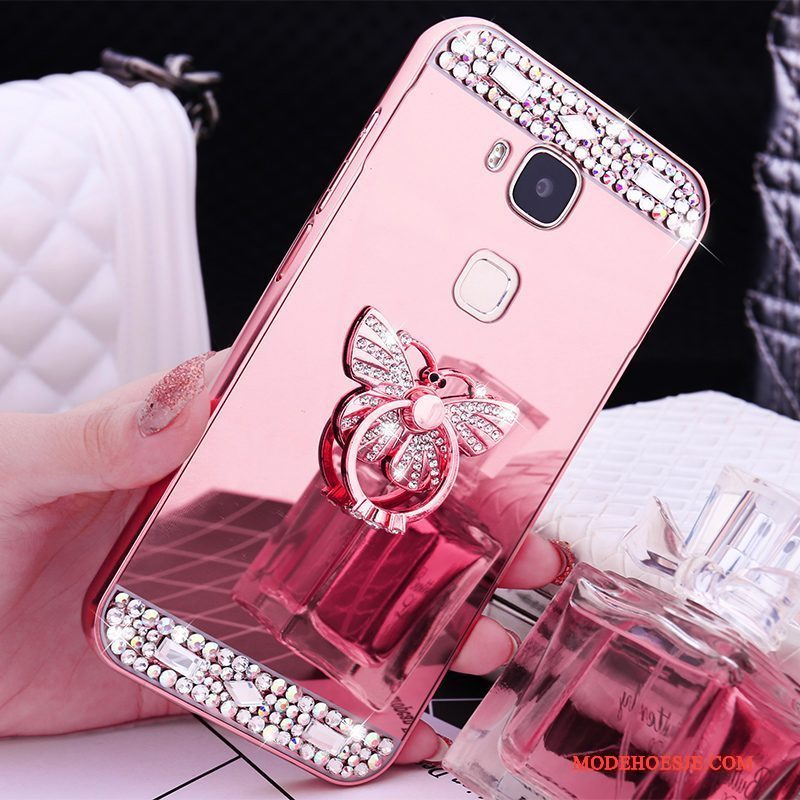 Hoesje Huawei G9 Plus Metaal Rose Goud Omlijsting, Hoes Huawei G9 Plus