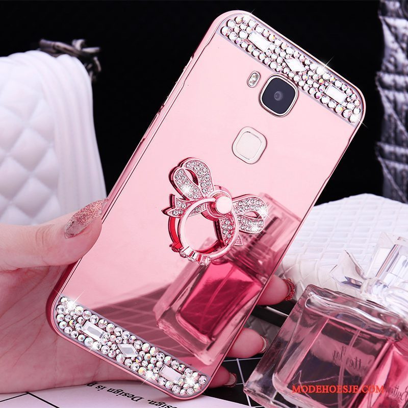 Hoesje Huawei G9 Plus Metaal Rose Goud Omlijsting, Hoes Huawei G9 Plus