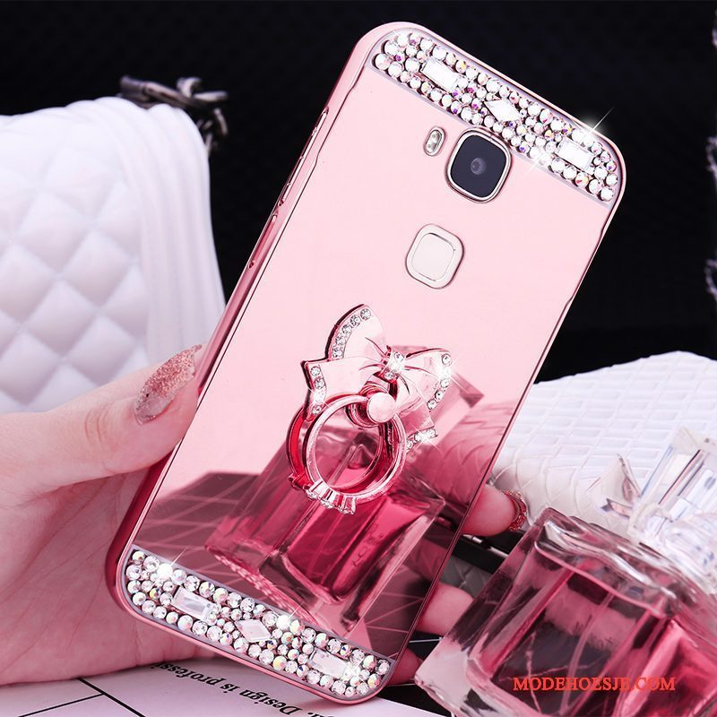 Hoesje Huawei G9 Plus Metaal Rose Goud Omlijsting, Hoes Huawei G9 Plus