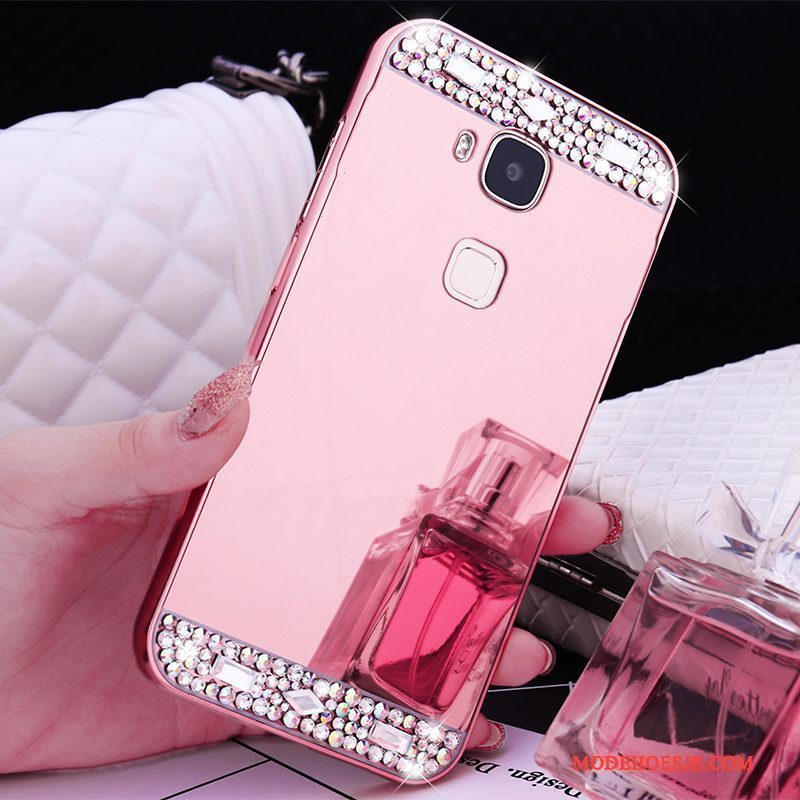 Hoesje Huawei G9 Plus Metaal Rose Goud Omlijsting, Hoes Huawei G9 Plus