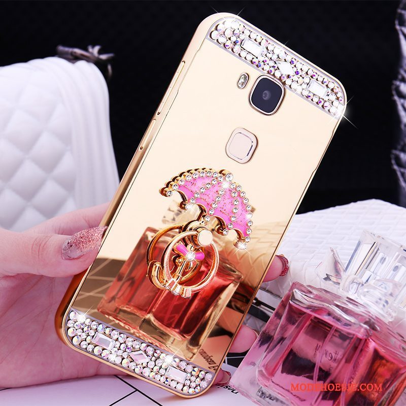 Hoesje Huawei G9 Plus Metaal Rose Goud Omlijsting, Hoes Huawei G9 Plus