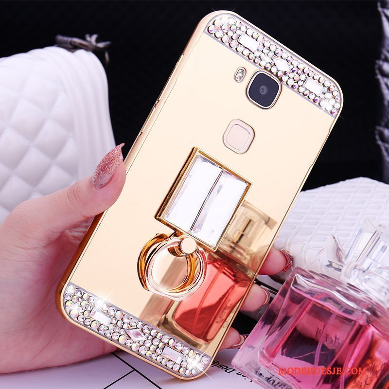 Hoesje Huawei G9 Plus Metaal Rose Goud Omlijsting, Hoes Huawei G9 Plus