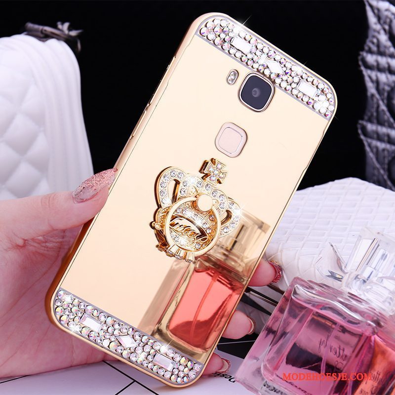 Hoesje Huawei G9 Plus Metaal Rose Goud Omlijsting, Hoes Huawei G9 Plus