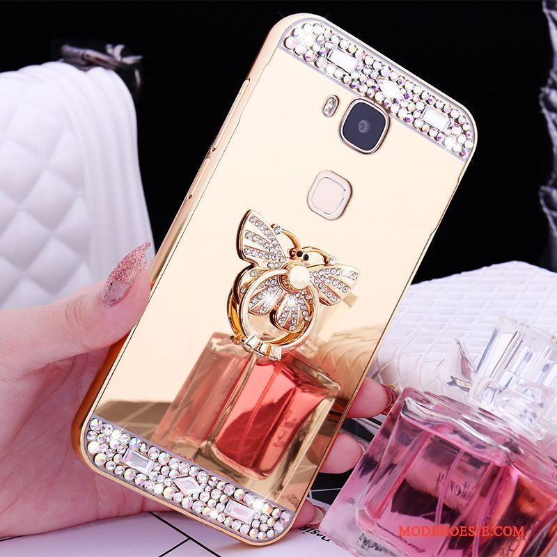 Hoesje Huawei G9 Plus Metaal Rose Goud Omlijsting, Hoes Huawei G9 Plus