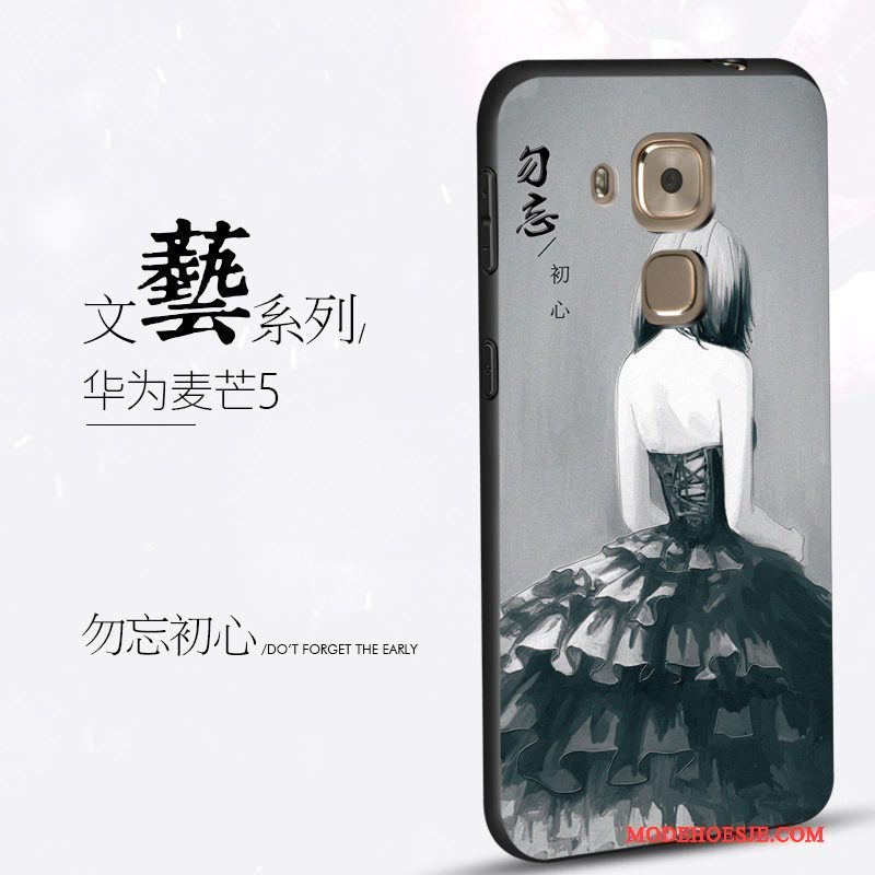 Hoesje Huawei G9 Plus Scheppend Hanger Anti-fall, Hoes Huawei G9 Plus Siliconen Trend Zwart