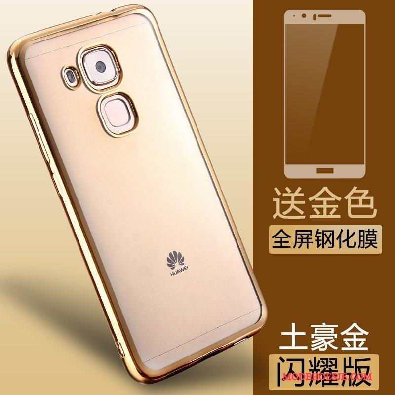 Hoesje Huawei G9 Plus Siliconen Anti-fall Doorzichtig, Hoes Huawei G9 Plus Zacht Goudtelefoon