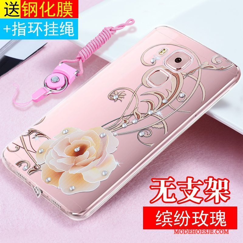 Hoesje Huawei G9 Plus Siliconen Roze Hanger, Hoes Huawei G9 Plus Zakken Anti-falltelefoon