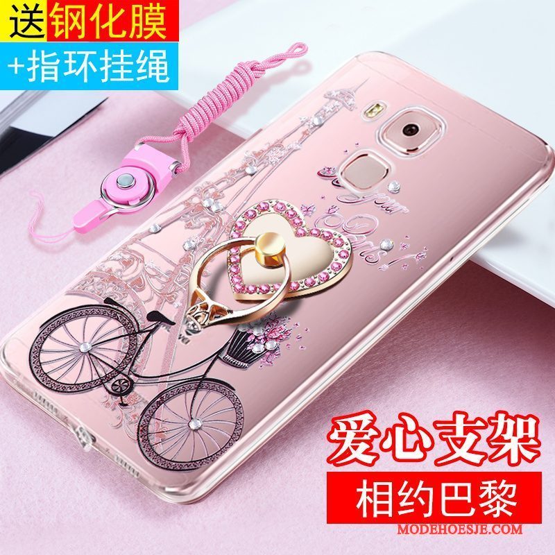 Hoesje Huawei G9 Plus Siliconen Roze Hanger, Hoes Huawei G9 Plus Zakken Anti-falltelefoon