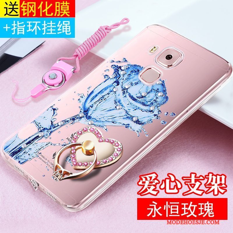 Hoesje Huawei G9 Plus Siliconen Roze Hanger, Hoes Huawei G9 Plus Zakken Anti-falltelefoon