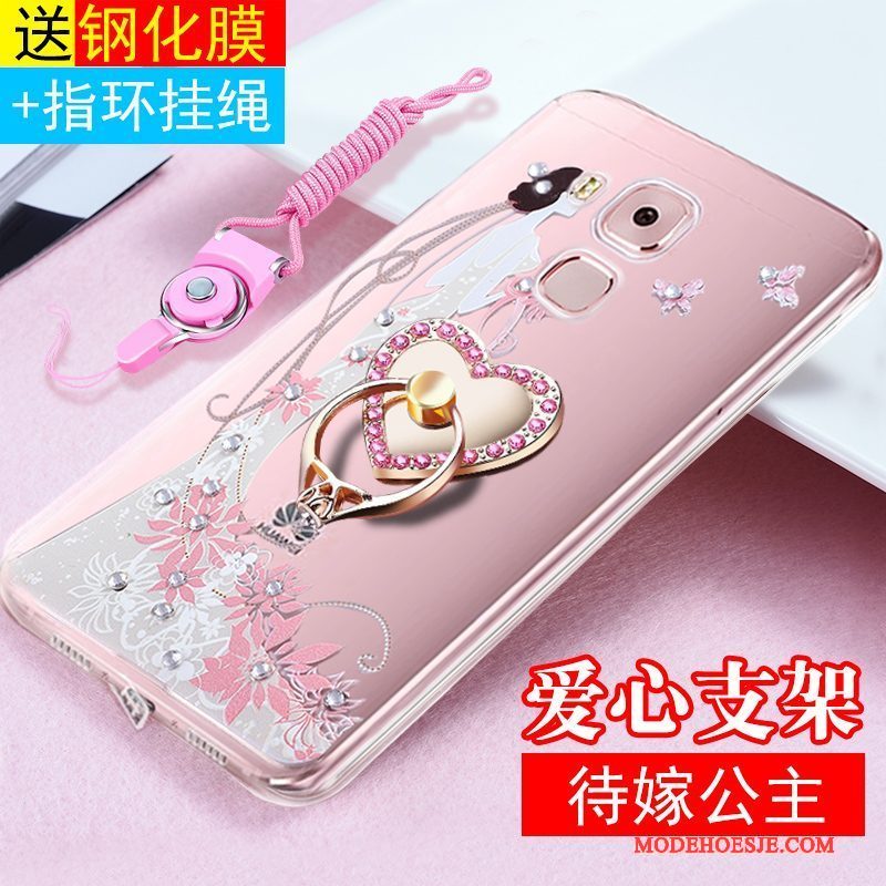 Hoesje Huawei G9 Plus Siliconen Roze Hanger, Hoes Huawei G9 Plus Zakken Anti-falltelefoon