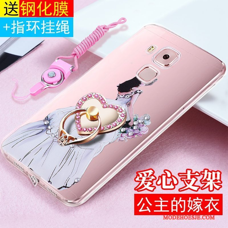 Hoesje Huawei G9 Plus Siliconen Roze Hanger, Hoes Huawei G9 Plus Zakken Anti-falltelefoon