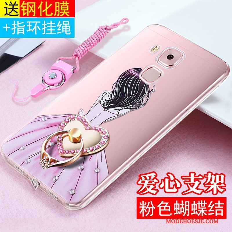 Hoesje Huawei G9 Plus Siliconen Roze Hanger, Hoes Huawei G9 Plus Zakken Anti-falltelefoon