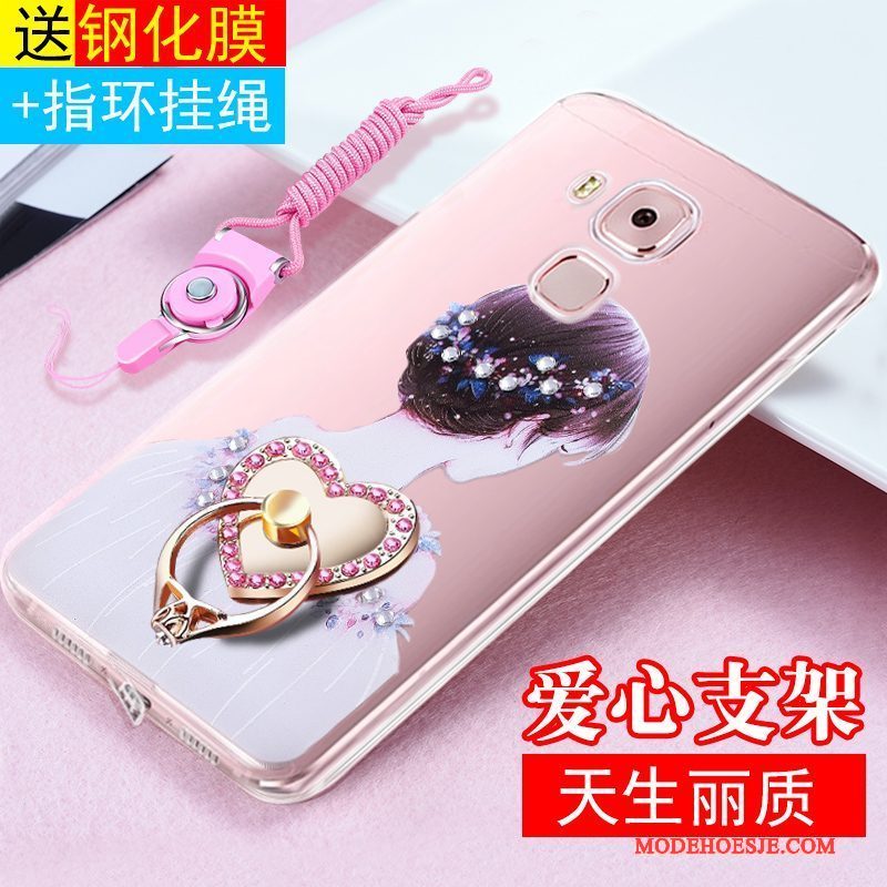 Hoesje Huawei G9 Plus Siliconen Roze Hanger, Hoes Huawei G9 Plus Zakken Anti-falltelefoon