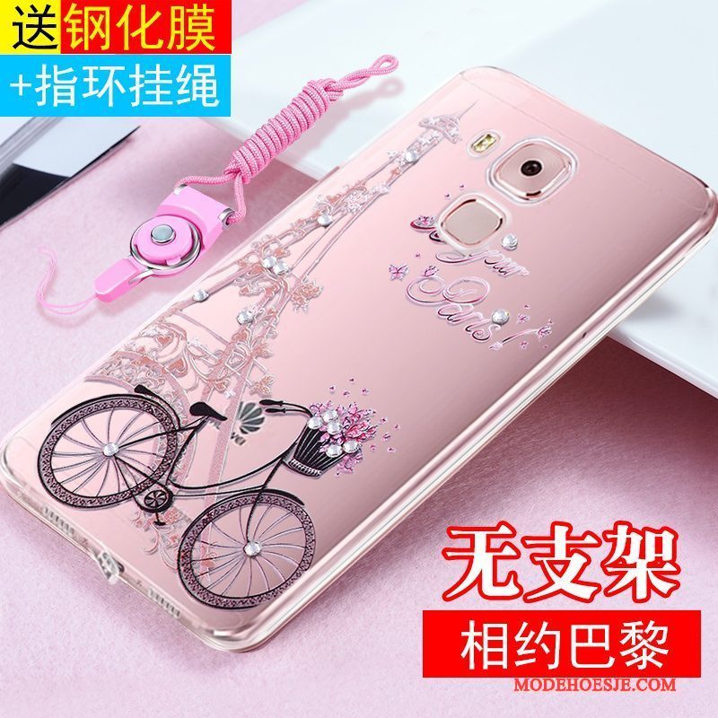 Hoesje Huawei G9 Plus Siliconen Roze Hanger, Hoes Huawei G9 Plus Zakken Anti-falltelefoon