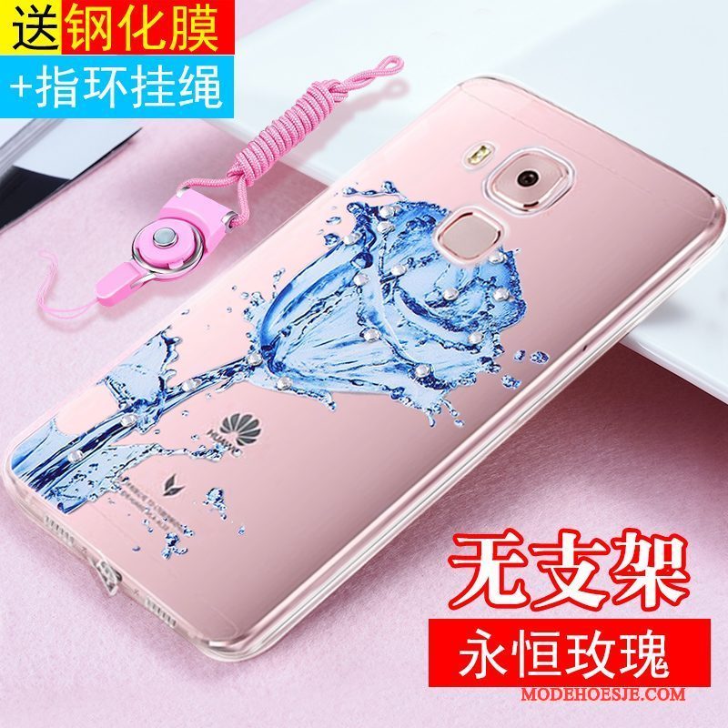 Hoesje Huawei G9 Plus Siliconen Roze Hanger, Hoes Huawei G9 Plus Zakken Anti-falltelefoon