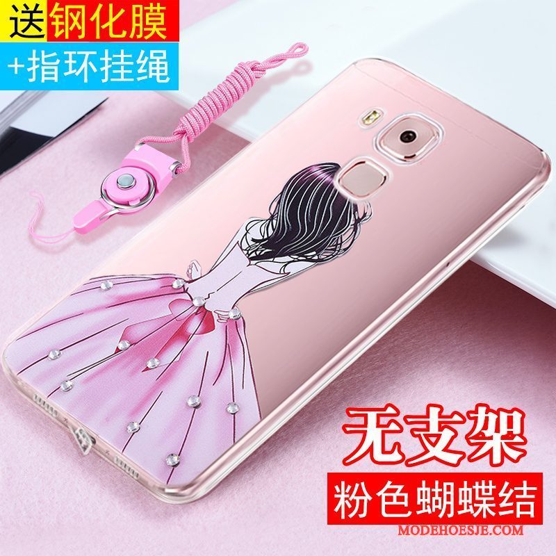 Hoesje Huawei G9 Plus Siliconen Roze Hanger, Hoes Huawei G9 Plus Zakken Anti-falltelefoon