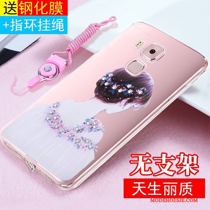 Hoesje Huawei G9 Plus Siliconen Roze Hanger, Hoes Huawei G9 Plus Zakken Anti-falltelefoon