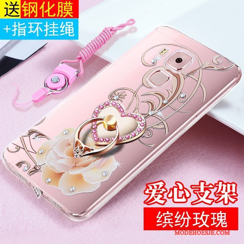 Hoesje Huawei G9 Plus Siliconen Roze Hanger, Hoes Huawei G9 Plus Zakken Anti-falltelefoon