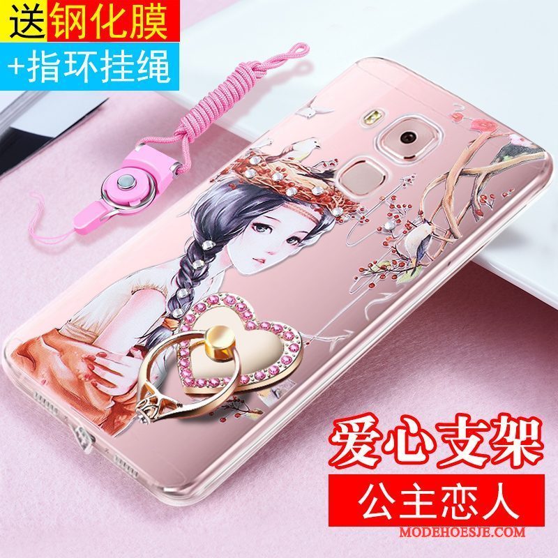 Hoesje Huawei G9 Plus Siliconen Roze Hanger, Hoes Huawei G9 Plus Zakken Anti-falltelefoon