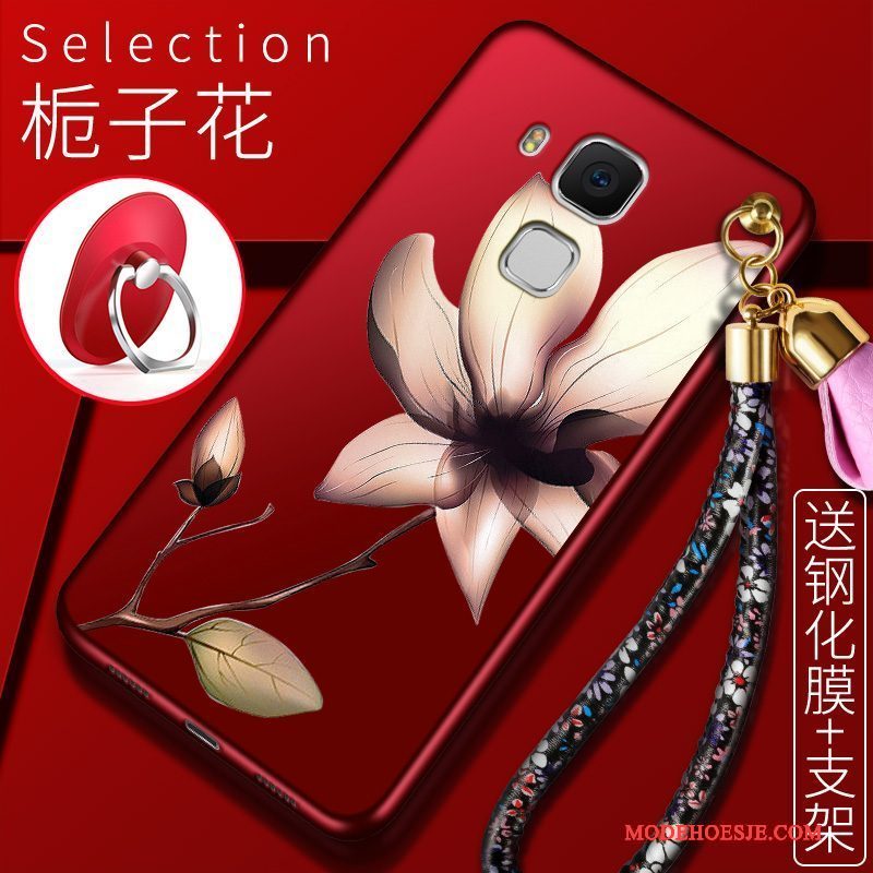 Hoesje Huawei G9 Plus Siliconen Schrobbentelefoon, Hoes Huawei G9 Plus Scheppend Rood Nieuw