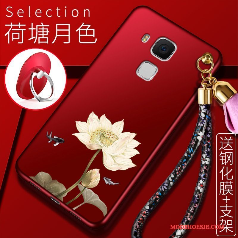 Hoesje Huawei G9 Plus Siliconen Schrobbentelefoon, Hoes Huawei G9 Plus Scheppend Rood Nieuw