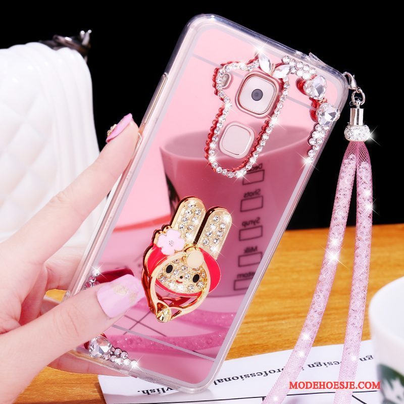 Hoesje Huawei G9 Plus Zacht Anti-fall Roze, Hoes Huawei G9 Plus Strass Trendtelefoon