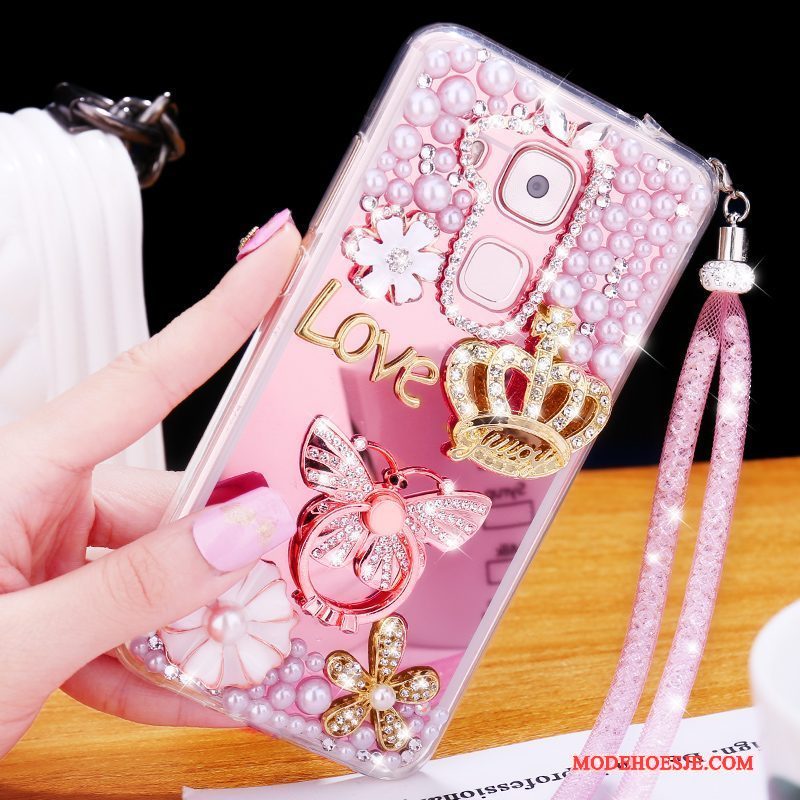 Hoesje Huawei G9 Plus Zacht Anti-fall Roze, Hoes Huawei G9 Plus Strass Trendtelefoon