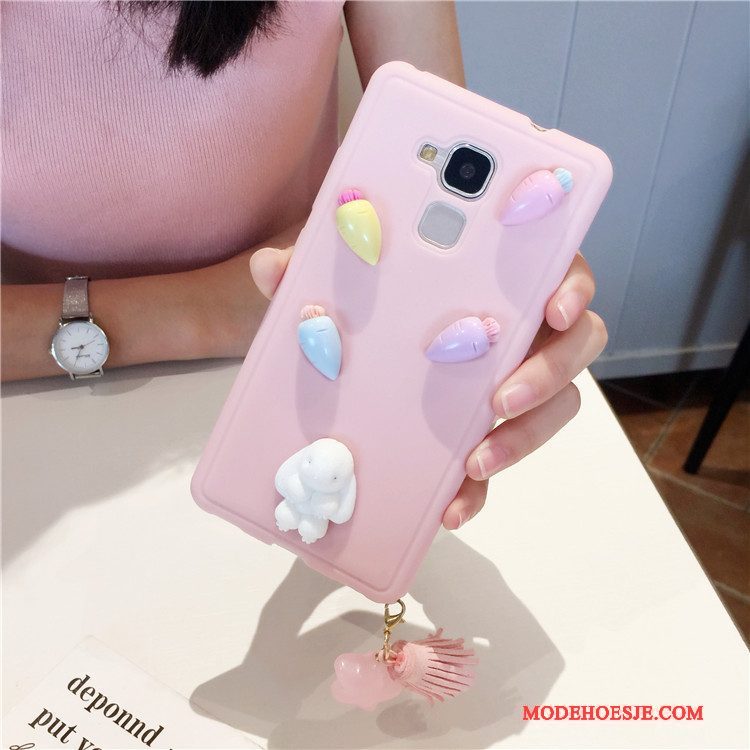 Hoesje Huawei G9 Plus Zacht Bloemen Trend, Hoes Huawei G9 Plus Bescherming Telefoon Roze