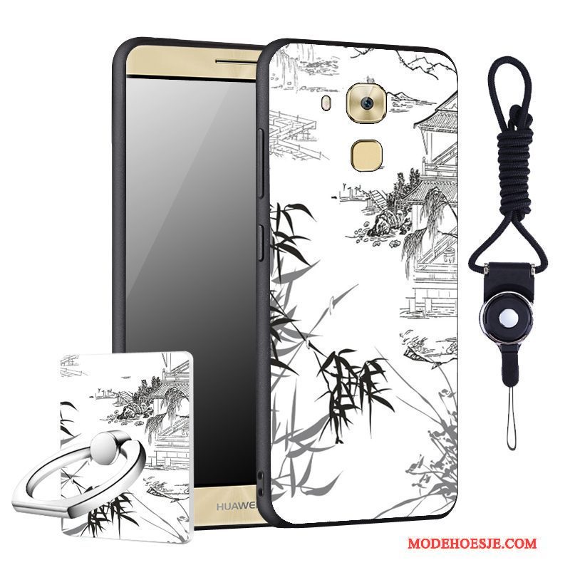 Hoesje Huawei G9 Plus Zacht Telefoon Donkerblauw, Hoes Huawei G9 Plus Zakken Anti-fall