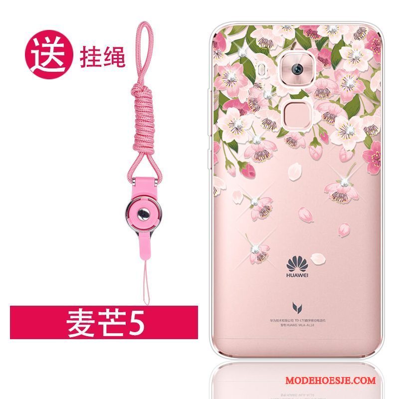 Hoesje Huawei G9 Plus Zacht Telefoon Roze, Hoes Huawei G9 Plus Siliconen Anti-fall