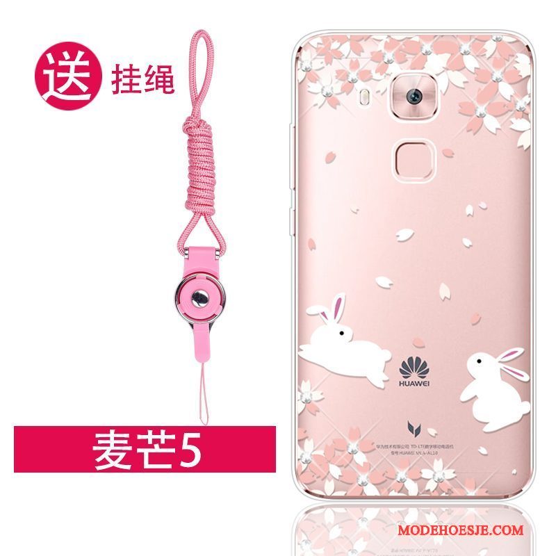 Hoesje Huawei G9 Plus Zacht Telefoon Roze, Hoes Huawei G9 Plus Siliconen Anti-fall