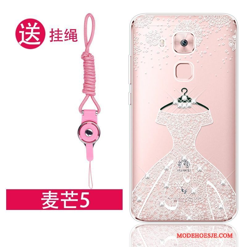 Hoesje Huawei G9 Plus Zacht Telefoon Roze, Hoes Huawei G9 Plus Siliconen Anti-fall