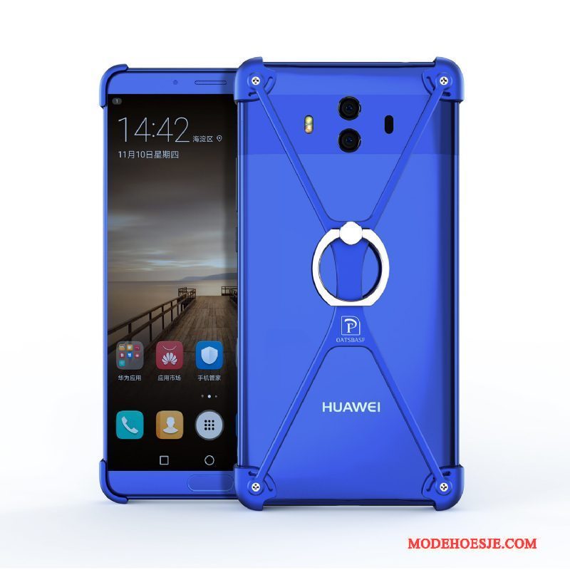 Hoesje Huawei Mate 10 Bescherming Ring Anti-fall, Hoes Huawei Mate 10 Scheppend Trend Zwart