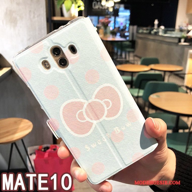 Hoesje Huawei Mate 10 Bescherming Roze Trend, Hoes Huawei Mate 10 Leer Accessoires Winterslaap